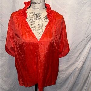 Red Satin Banana Republic new Women's Top size XL